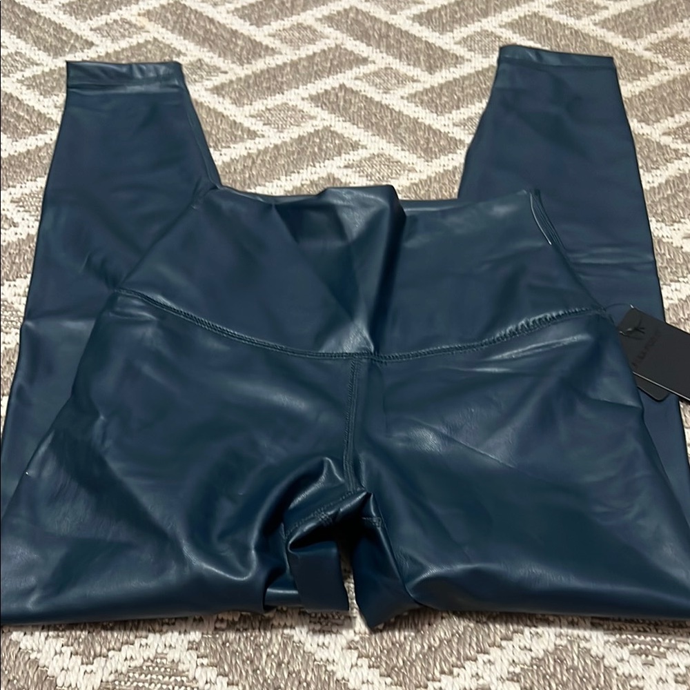 90 Degree by Reflex Artic NavyBlue Faux Leather Leggings